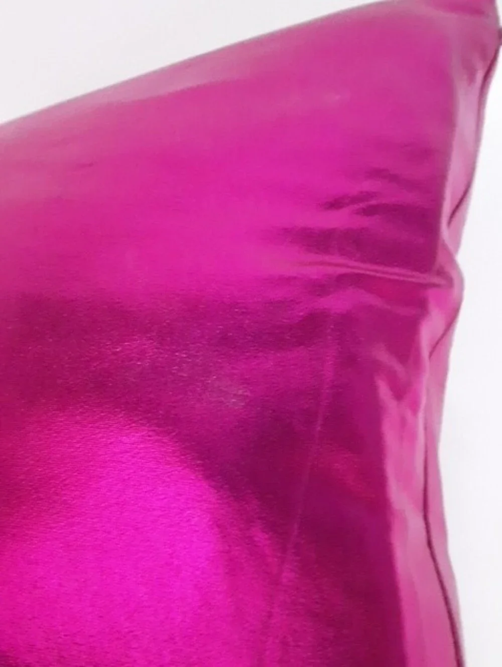 2 Metallic Hot Pink Throw Pillow Covers